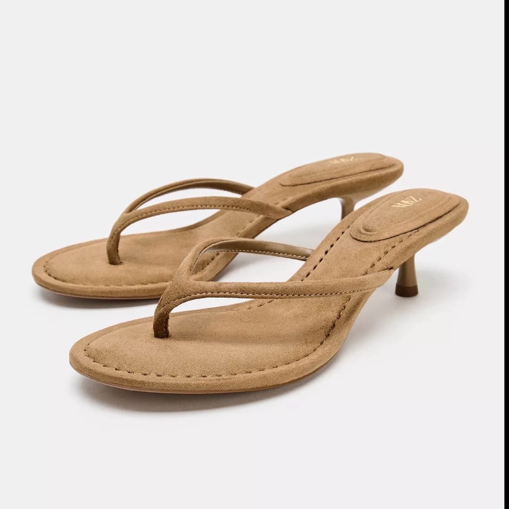 Zara Tan Heeled Sandals